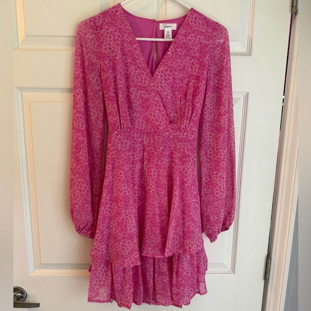 Elegant Pink Floral Women's Dress